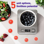 Digital Kitchen Scale for Food Measurement, Grams and Ounces, Capacity 11 lbs