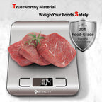 Digital Kitchen Scale for Food Measurement, Grams and Ounces, Capacity 11 lbs