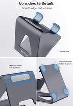 Aluminum Mobile Phone Stand and Desk Holder for iPhone and Samsung Smartphones - Dark Gray