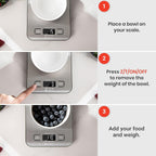 Digital Kitchen Scale for Food Measurement, Grams and Ounces, Capacity 11 lbs