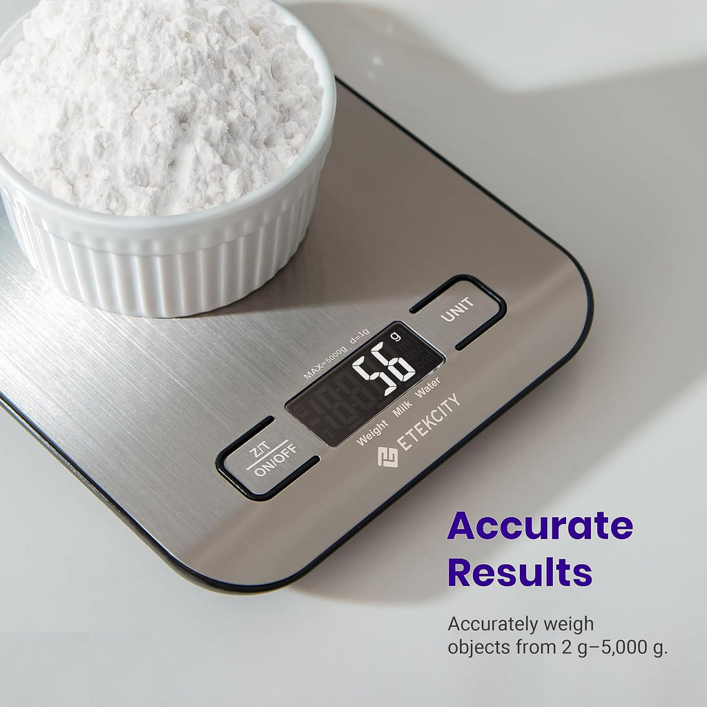Digital Kitchen Scale for Food Measurement, Grams and Ounces, Capacity 11 lbs