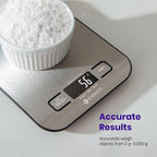 Digital Kitchen Scale for Food Measurement, Grams and Ounces, Capacity 11 lbs