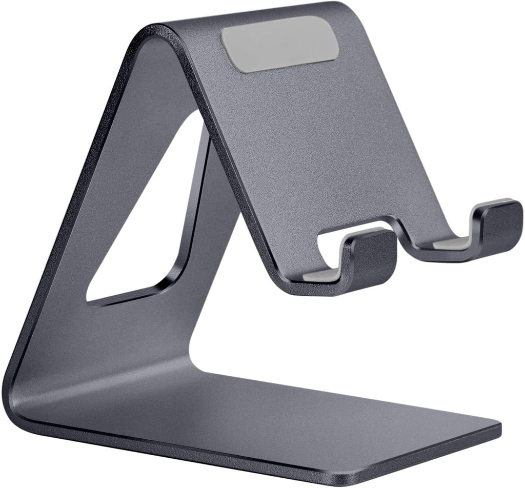 Aluminum Mobile Phone Stand and Desk Holder for iPhone and Samsung Smartphones - Dark Gray
