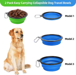 Large Collapsible Dog Bowls - 2 Pack, 34 Oz Foldable Travel Bowls for Pets